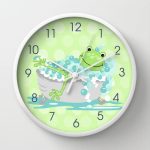 bathroom clocks green frog in tub childu0027s bathroom clock, kids bath decor, 10 DNQDRVJ