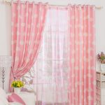 casual clouds patterned good girls pink curtains FELSOHX