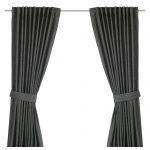 curtain blinds ingert curtains with tie-backs, 1 pair, dark gray length: 98  TESFCLH