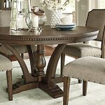 dining tables four sweeping braces adorn this dark brown pedestal table HGOQOXX