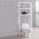 flat metal 2-tier bathroom space saver in white shelf MKHRAPP