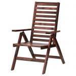 folding garden chairs äpplarö reclining chair, outdoor - foldable brown stained - ikea AGRDOZR