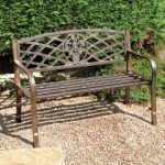 garden benches greenhurst coalbrookdale 2 seater bench - dark copper DFFPUEL