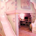girlu0027s room with custom princess castle bed this playful pink bedroom is RPZFQDR