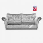 kassel 3 seater silver crushed velvet sofa MVVCGLS