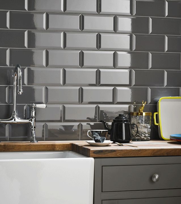 kitchen wall tiles grey brick effect kitchen wall tile more CYNXDQE