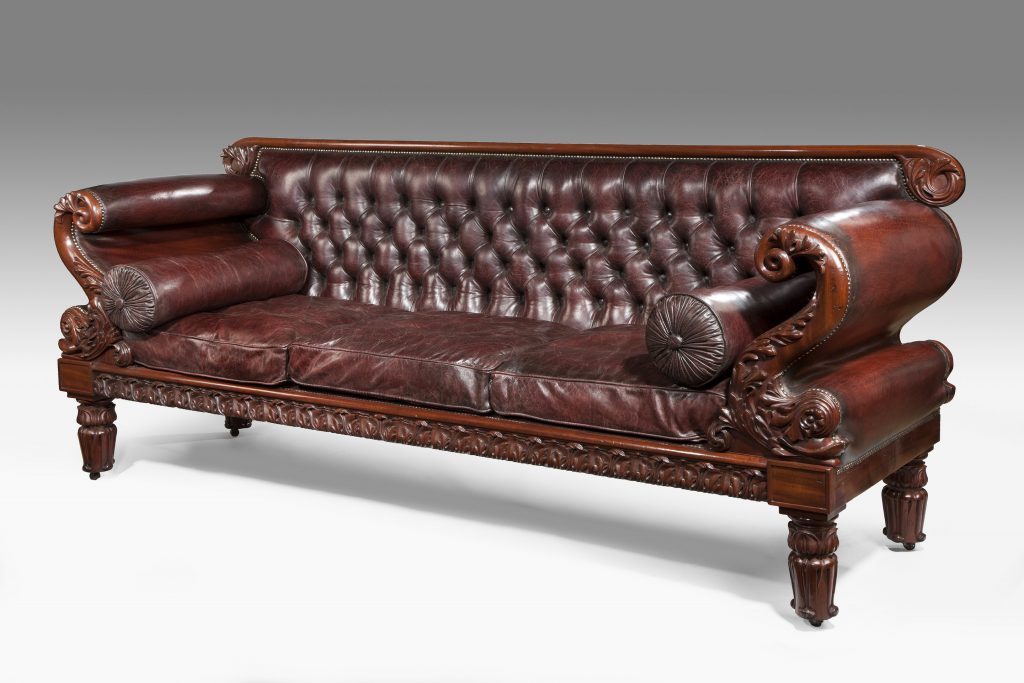 leather regency antique sofa QWVBPNQ