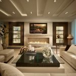 living room designs example of a trendy white floor living room design in miami with a PNCKQJJ