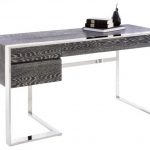 modern desk, german oak veneer and polished stainless steel base modern- desks-and KRZSMDV