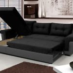 new corner sofa bed with storage, black fabric + grey leather. very GJZSEOL