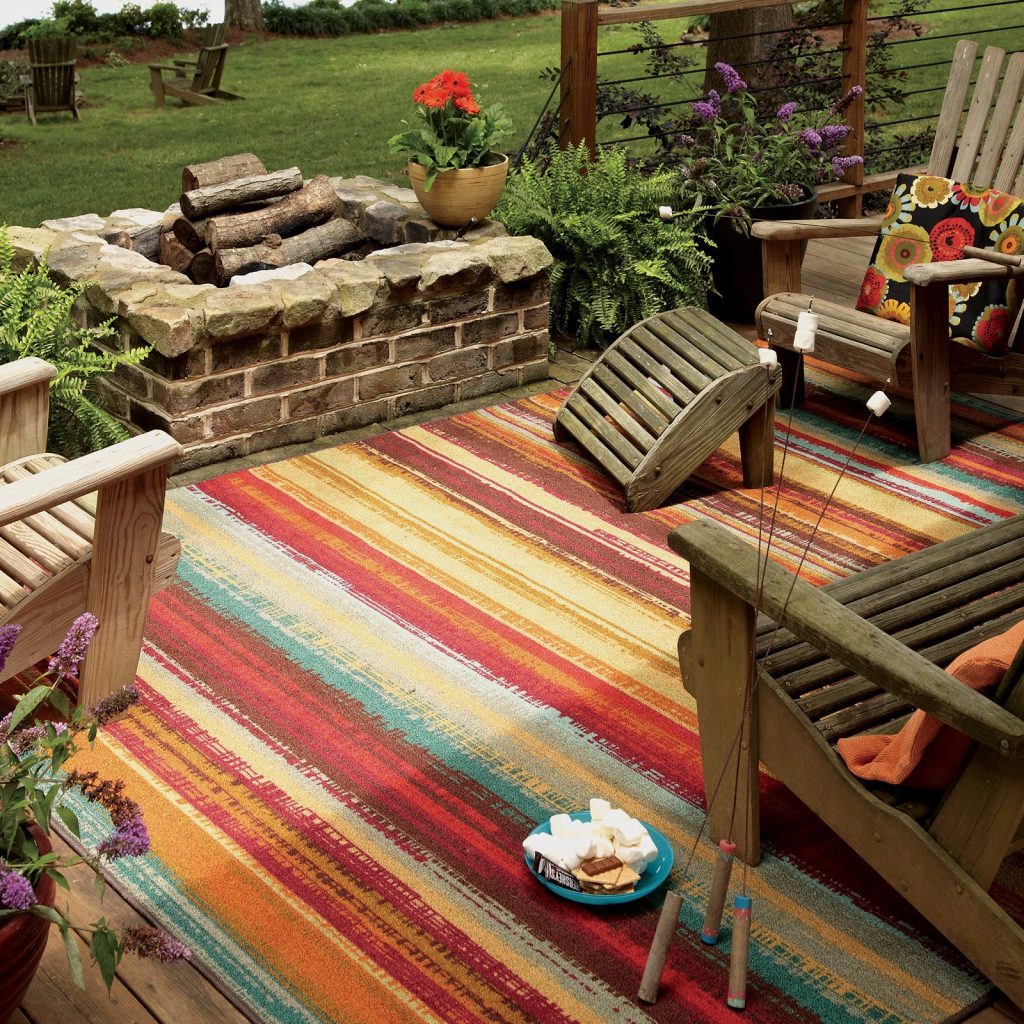outdoor rugs mohawk home avenue stripe indoor/outdoor nylon rug, multi-colored -  walmart.com ZNNZGLD