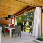 patio curtains contemporary patio idea in london with a pergola DSKGJVX