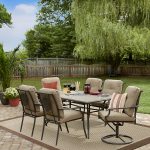 patio dining set garden oasis brookston 7-piece dining set - stone DSRLTYK