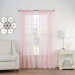 pink curtains cambria® terra 63-inch rod pocket sheer window curtain panel in pink IGBWRLG