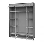 portable wardrobe 67 in. h gray storage closet with shelving EPLUPMR