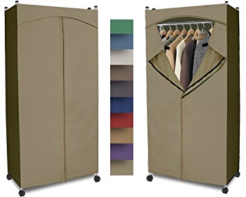 portable wardrobe closet w/ premium cotton canvas/duck cover  (72-75hx36wx18d) QPWLZGB