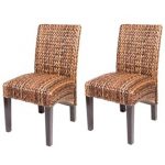 rattan dining chairs seagrass dining chair (set of 2) TBEYIDT