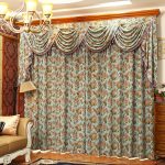 retro peony floral chenille jacquard teal vintage curtains CJCLIMZ