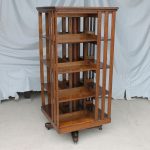 revolving bookcase antique revolving oak bookcase - original finish - danner - mission style MNXUASK