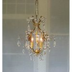 small chandeliers gabriella gold leaf three-light mini chandelier HIJQHVM