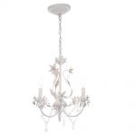 small chandeliers hampton bay kristin 3-light antique white hanging mini chandelier ONNUJWS