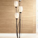 standard lamps black metal and white glass tulip 4 light floor lamp FNYPTIG