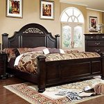 syracuse transitional dark walnut eastern king size bed MBRQWSY