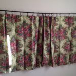 vintage curtains vintage floral curtains, vintage short wide curtains, vintage retro curtains,  green pink ATBKGPY