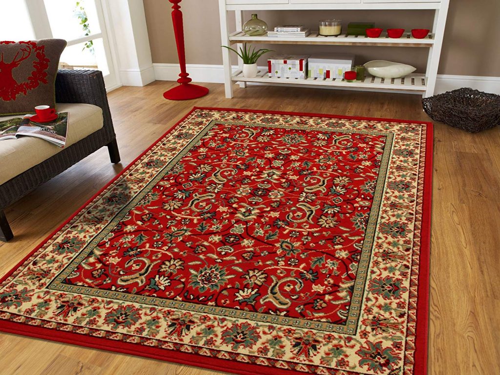 amazon.com: large persian rugs for living room 8x11 red green beige cream EETNOMK