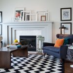 black and white rug decor herringbone wooden floor for classic living room ideas with black and white ILXIDNS