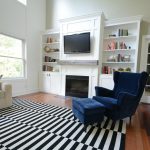 black and white rug decor living room updates {ikea stockholm rug} black, white, navy. barn beam ZQZLNLQ