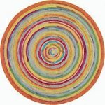 circular rugs thick textures and bright colors make this round rug, concentric squares  plush PUZKJPL