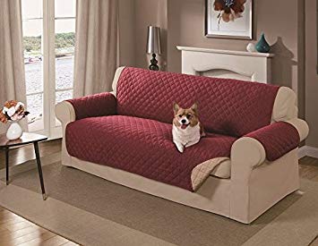 couch cover amazon.com : mason reversible sofa cover, red : pet supplies XEZJVME