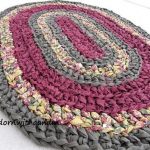 crochet rag rug royal oval crocheted rag rug, eco friendly, washable, bath mat, JBKVTBE