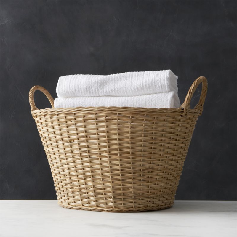 Laundry Basket wicker laundry basket + reviews | crate and barrel IYXCVXT