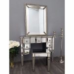 Mirrored Dressing Table image is loading mirrored-dressing-table -bedroom-furniture-vintage-antique-silver- VWGZTUC