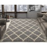 modern area rugs ultimate shaggy contemporary moroccan trellis design grey 5 ft. x 7 ft. area ZETGRAU