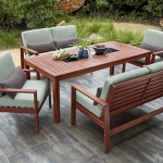 Outdoor Settings del terra 5 piece bradley dining lounge setting SEWYVSF