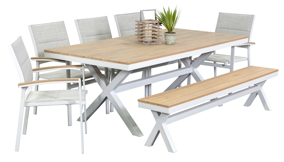 Outdoor Settings granada 5 seater with bench, outdoor dining furniture, outdoor dining  settings, outdoor RFKNSNN