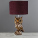 Owl Lamp capri rustic owl table lamp burgandy QYXULMC