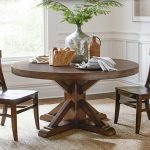 Round Pedestal Dining Table benchwright pedestal dining table | pottery barn CHKTLYU