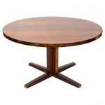 Round Pedestal Dining Table danish rosewood round pedestal dining table, one leaf for sale KCYRNAQ