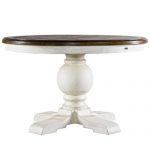 Round Pedestal Dining Table kingdom antique white oak wood round pedestal dining room table 48 IHQNRDS