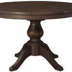 Round Pedestal Dining Table trudell dark brown round extendable pedestal dining table KGRWVGT