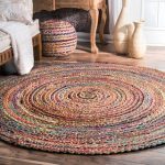 round rugs nuloom casual handmade braided cotton jute multi round rug (6u0027 x 6u0027 round YNTVVLD