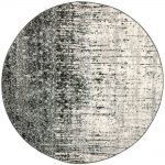 round rugs safavieh retro black/light grey 6 ft. x 6 ft. round area rug HMOQXMI