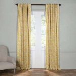 Yellow Curtains semi-opaque abstract misted yellow blackout curtain - 50 in. w x 96 in BSATLBE