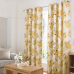 Yellow Curtains watercolour floral curtains - yellow NUZTSFC