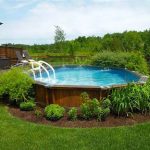 above ground pools that look like in ground landscaping around an above ground pool ENOBNRG
