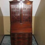 antique drop front secretary desk with bookcase YBMCPJI